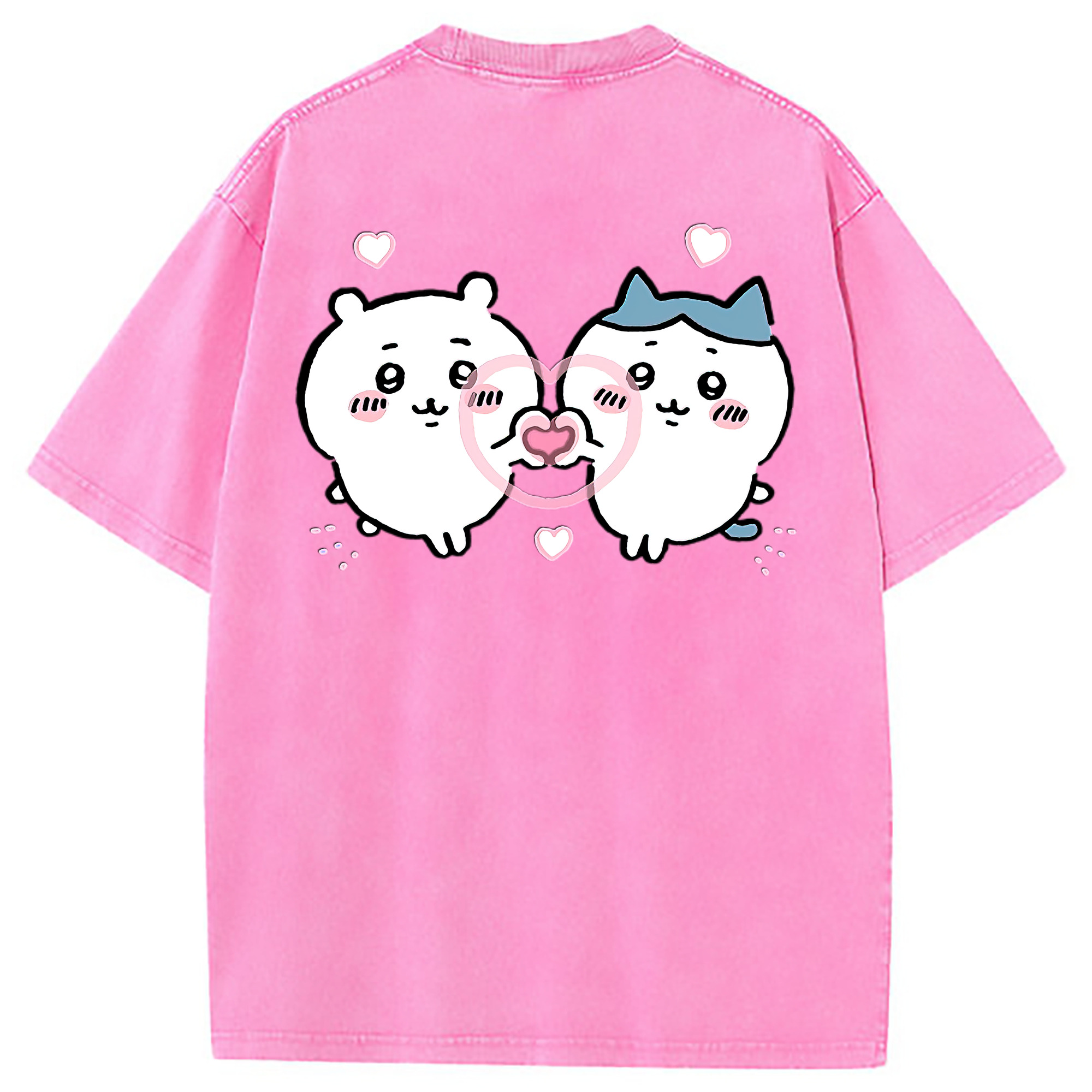 （画像用） ちいかわ ちいかわ Chii-kawa chiikawa 綿100% ヴィンテージ風 半袖Tシャツ（背面プリント）